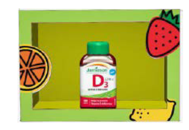 JAMIESON VITAMIN ENDCAP - CUBBY FOCUS CENTRE INSERT MAGNETIC GRAPHIC SET - VITAMIN D3