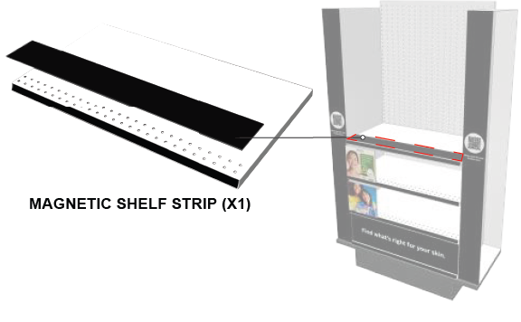 SKIN ENDCAP - MAGNETIC SHELF STRIP (BLACK) - 16 IN DEPTH SHELVES
