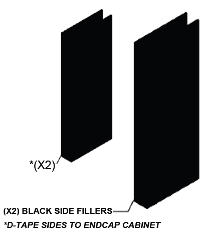 SKIN ENDCAP - BLACK SIDE FILLERS (QR CODE) FOR EXPANSION TO 38 IN EC